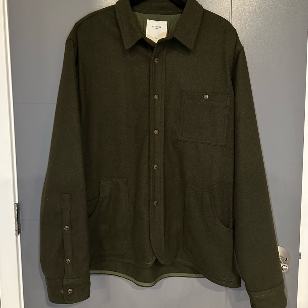 Sold Out Percival Men's Green Wool Overshirt Shacket Jacket